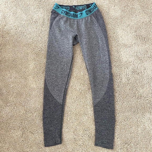 Gymshark Flex Leggings Charcoal Mark Dusty Teal - Picture 3 of 7